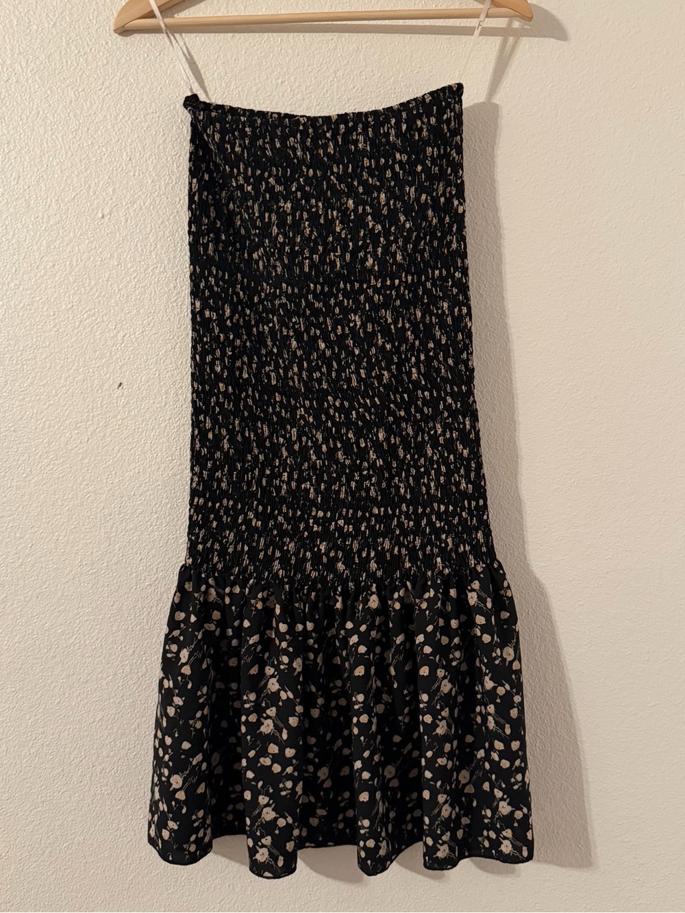 Lulu's Major Crush Black Floral Print Smocked Maxi Skirt Ditsy Size Small